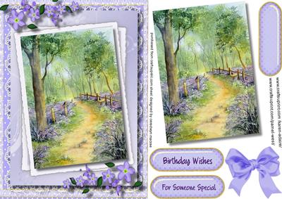 Beautiful Topper and Card , Bluebell Woods