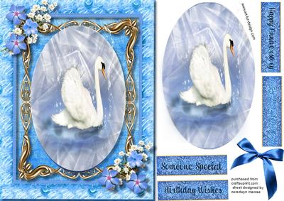 Beautiful Swan in a Gold Frame 