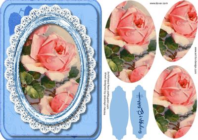 Beautiful Pink Roses Ina Oval Frame , Pyramid 