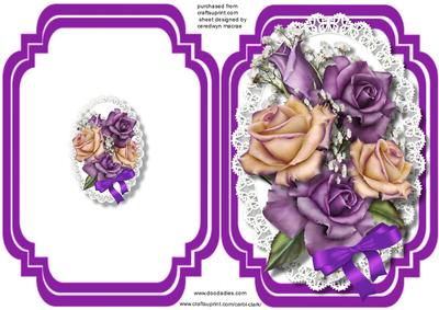 Pribnt, Cut, and Fold ,lilac and Cream Roses 