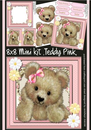 8x8 Mini Kit Lovely Teddy Pink 