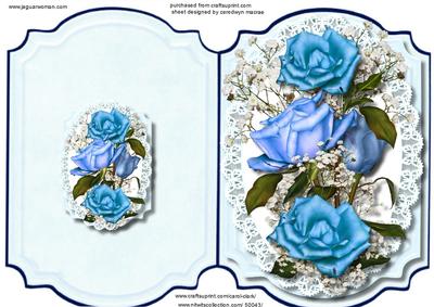Print, Cut and Fold Blue Roses 