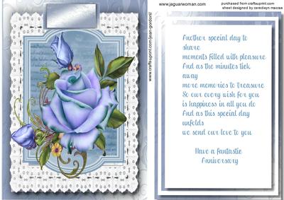 Topper with Incert and Verse , Anniversary Wishes 