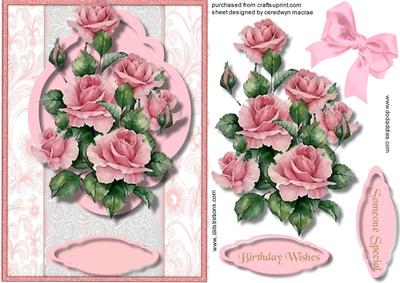 Pink Roses in a Ornate Frame 
