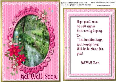 Topper, with Incert and Verse, Get Well Soon