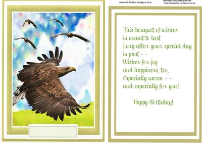 Topper, with Verse and Incert, the Eagel in Flight, 