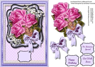 Lovely Roses in a Lilac Bracket 