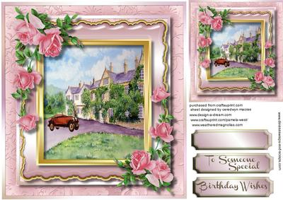 Lovely Wherewell Hall and Pink Roses 