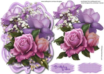 Beautiful Lilac Roses in a Bracket