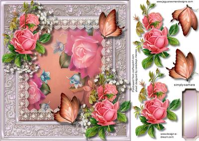 Beautiful Lace, Roses and Butterfly's