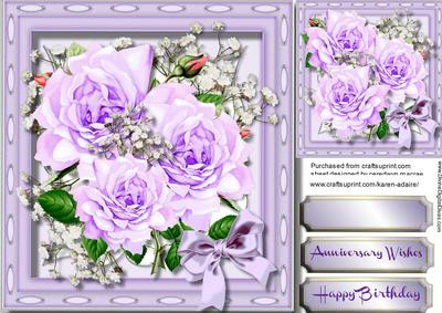 Beaitofuil Lilac Roses in a Kadaire Frame 