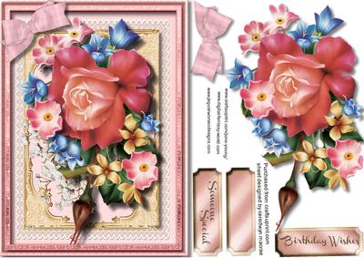 Beautiful Rosyposy in a Gold Frame