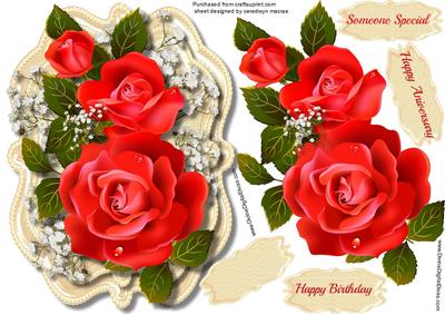 Beautiful Gold Bracket with Red Roses 