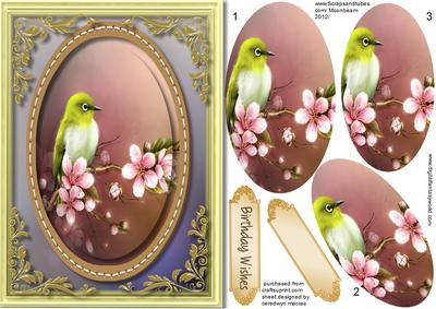 Lovely Yellow Finch in the Blossom , Pyramid