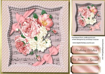 Beautiful Roses in a Double Pearl Frame 