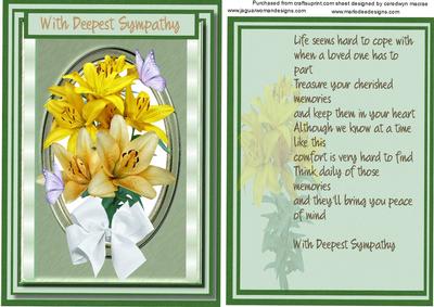 Sympathy, Topper with Verse
