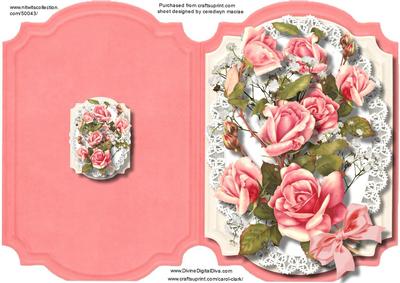 Print, Cut, and Fold Beautiful Pink Roses 