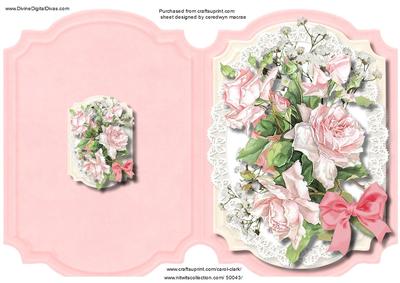 Print, Cut, and Fold, Stunning French Pink Roses 