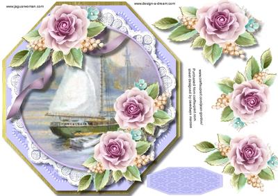 Beautiful Octagona+l Card with Tiffent Roses