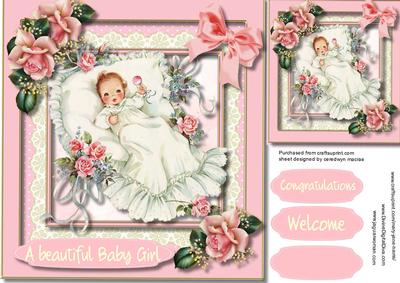 A Beautiful Baby Girl with Roses 