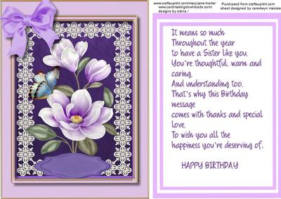 Birthday Greetings Sister