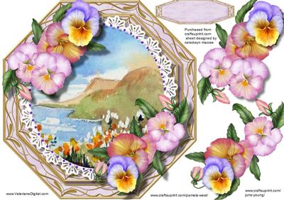 Beautiful Octagonal with Pansy's and Scene 