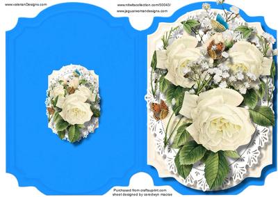 Print, Cut, and Foid , Beautiful White Roses 