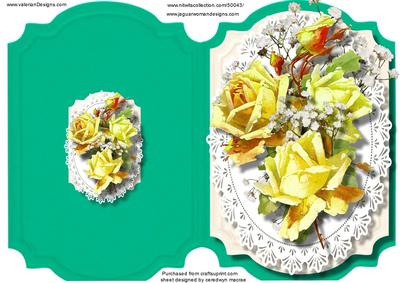 Print, Cut, and Fold , Beautiful Yellow Roses