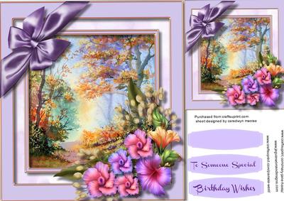 Beautiful Country Scene and Flowers 