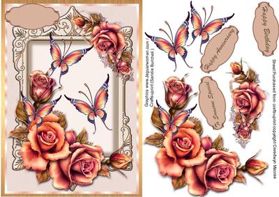 Beautiful Roses in a Ornate Frame 