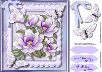 Beautiful Lilac Magnolias and Butterfly's 