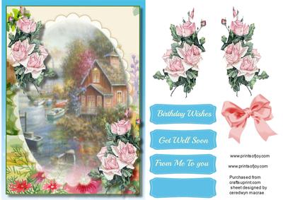 Beautiful Scene with Pink Roses 