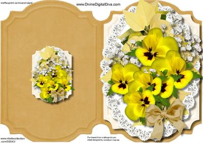 Print, Cut, and Fold Lovely Yellow Pansy's