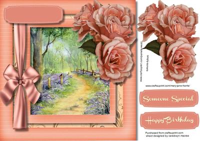Beautiful Blueball Woods Ans Apricot Roses