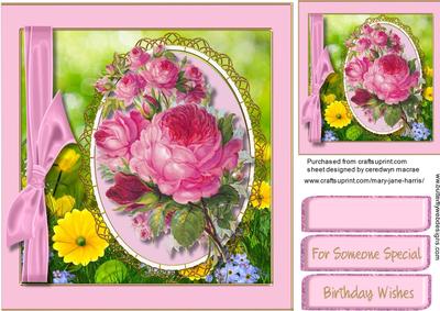 Beautiful Lilac Roses in a Ornate Frame 
