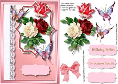 Beautiful Mixed Roses and Butterflys