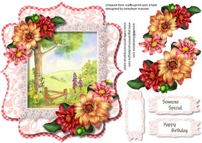 Beautiful Flower Topper with Dahlias