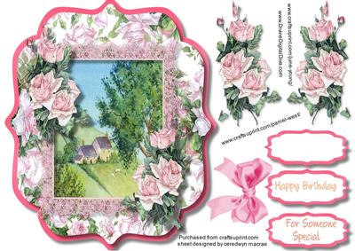 Beautiful Bracket with French Roses and Lace 