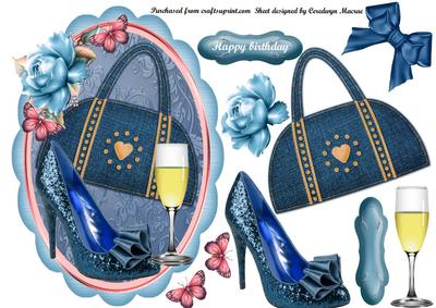 Lovely Topper with Blue Shoes and Bag 