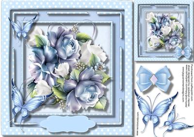 Beautiful Blue Roses and Butterfly's 