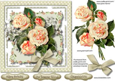 Lovely Pink Tinged Roses and Baby's Breath