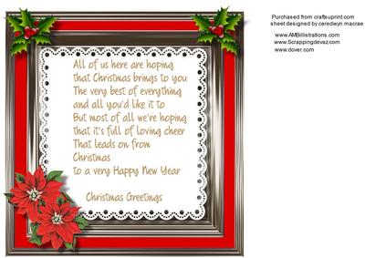 Incert , with Verse and Poinsettias