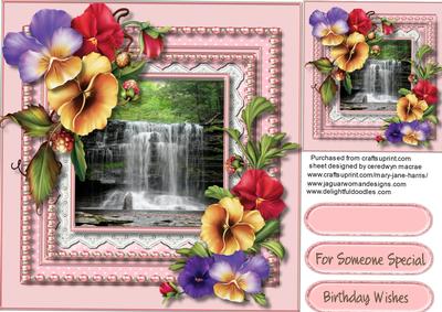 Beautiful Pansy's and Waterfall