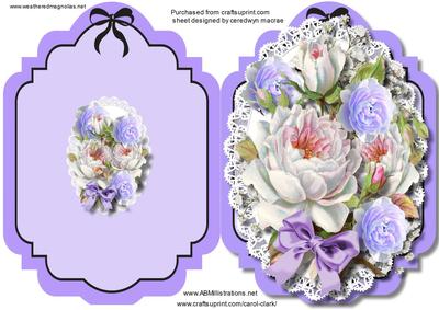 Print, Cut,and Fold Lovely Lilac and White Roses 