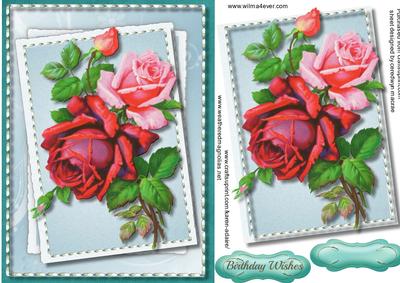 Beautiful Roses in a Saddle Stitched Frame 