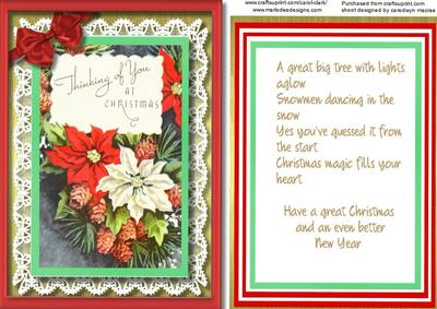 Christmas Wishes Topper ,with Verse