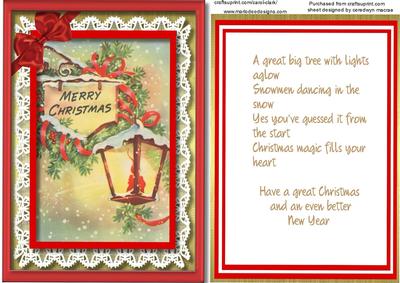 Merry Christmas Topper with Verse