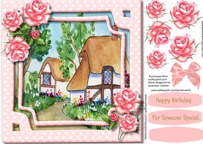 Lovely Cottage and Pink Roses