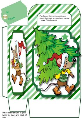 Lovely Gift Bag with Santa's Mice 