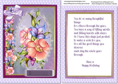 Topper with Verse and Roses 